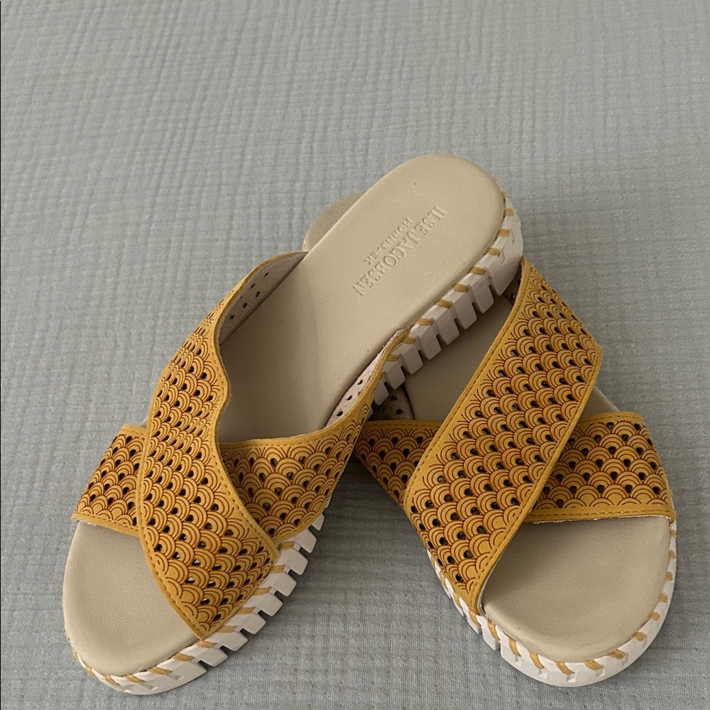 Ilse Jacobsen Mustard Slide Sandals